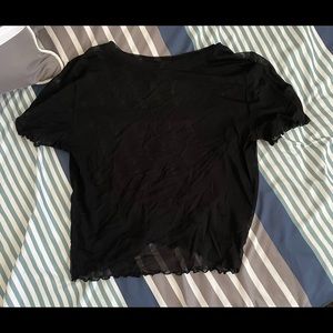 Black Mesh Crop